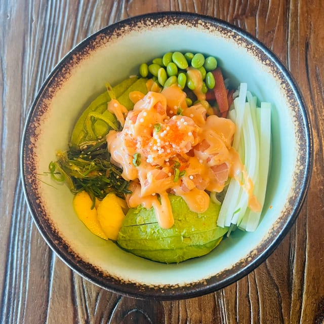 Spicy Salmon Poke Bowl.