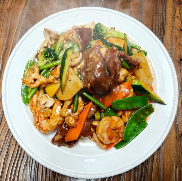 Oriental Pearl Pan Fried Noodles.