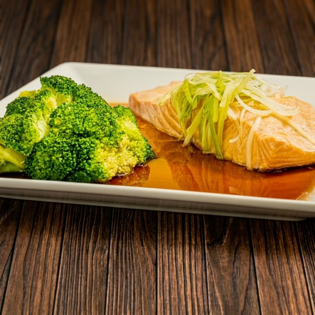 Steamed Salmon.