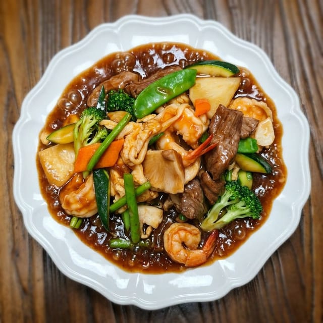 Triple Delight on a Hot Plate.