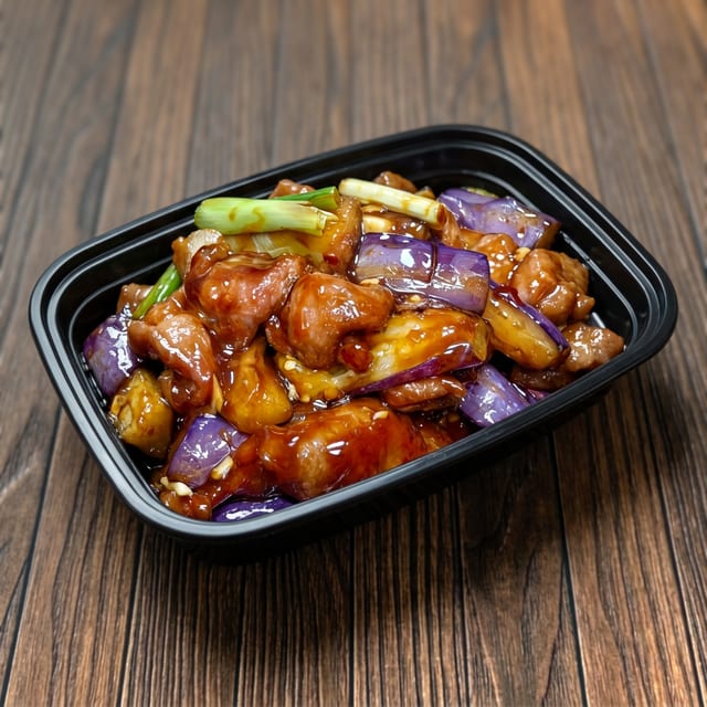 Pork & Eggplant in Garlic Sauce.